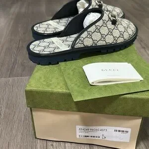 Gucci | Shoes | Gucci Cream And Black Mules With Elegant  display picture 1